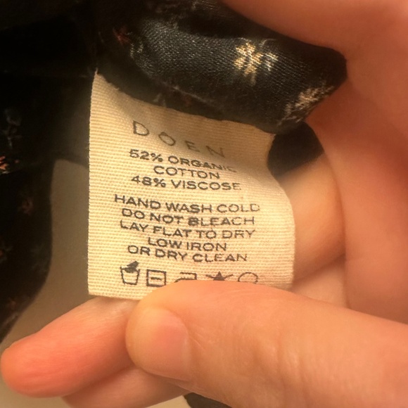 Doen Black Floral Frances Top XS - Picture 3 of 4